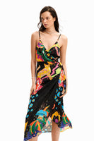 Jungle Wrap Midi Dress