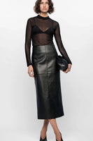 Kaia Sheer Black Spot Mesh Top