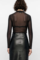 Kaia Sheer Black Spot Mesh Top