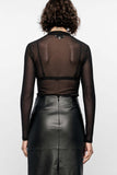 Kaia Sheer Black Spot Mesh Top