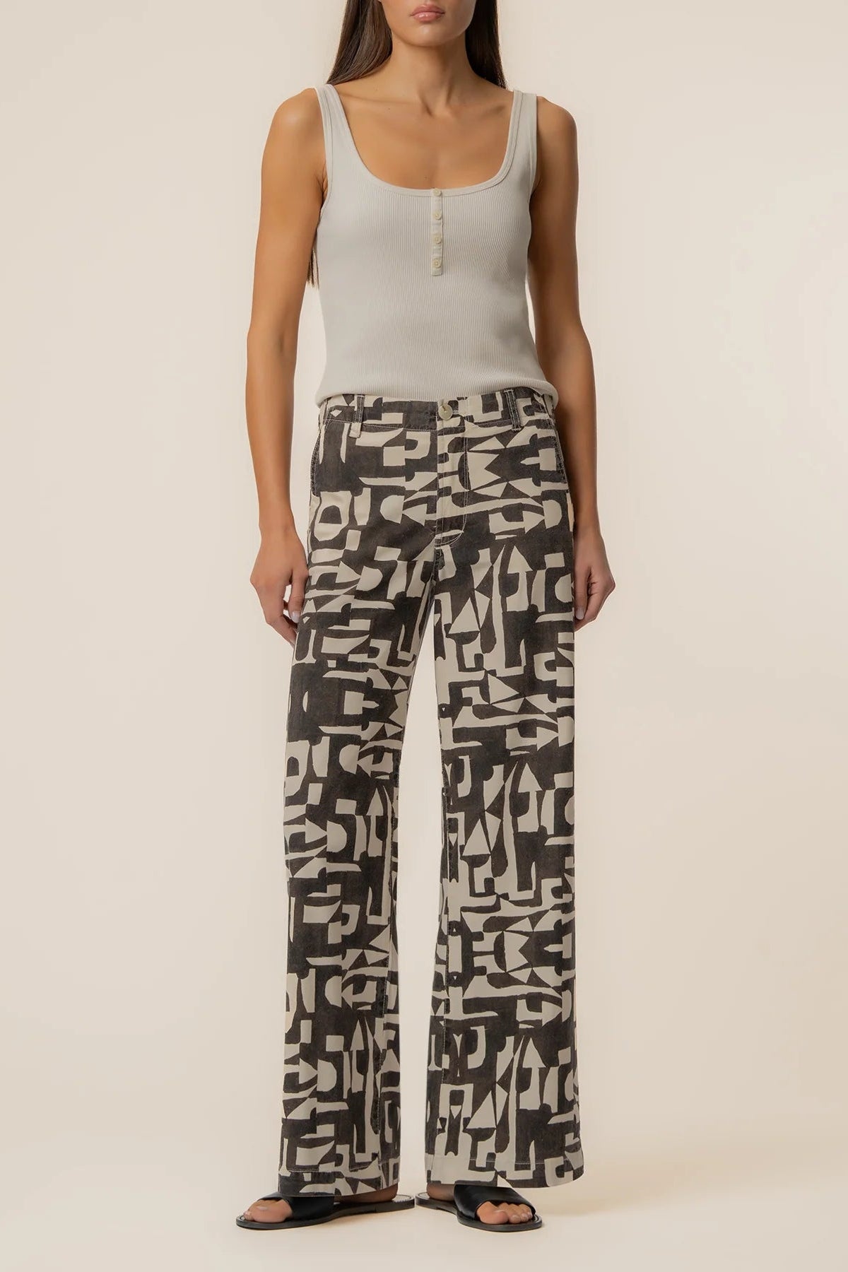 Meg Printed Linen Wide Leg
