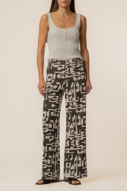 Meg Printed Linen Wide Leg
