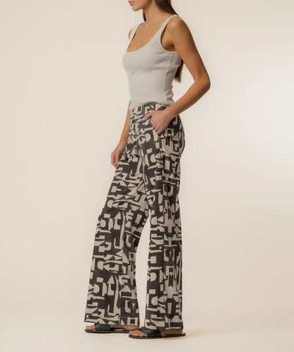 Meg Printed Linen Wide Leg
