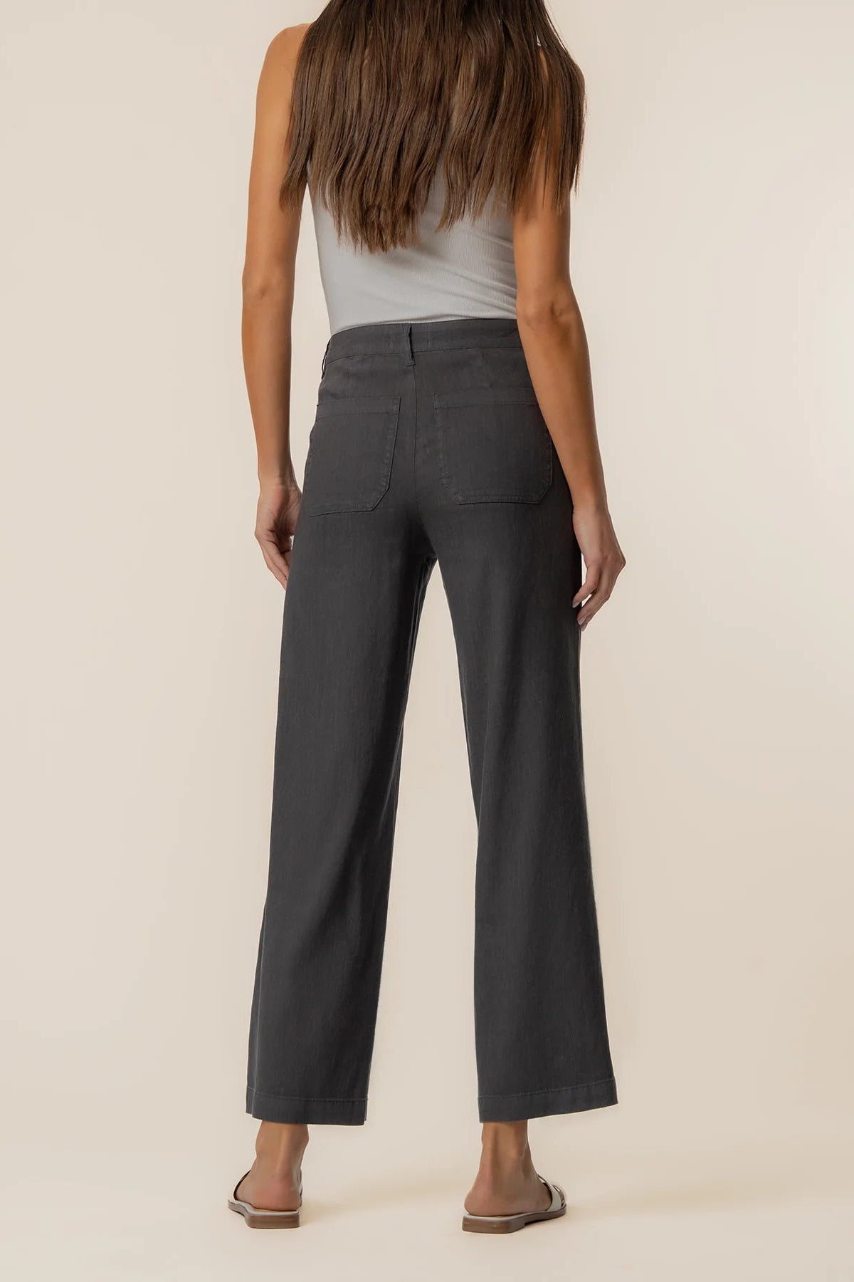 Topaz Linen Wide Leg Charcoal