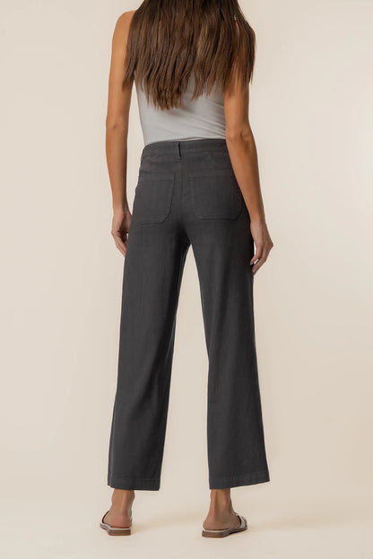 Topaz Linen Wide Leg Charcoal