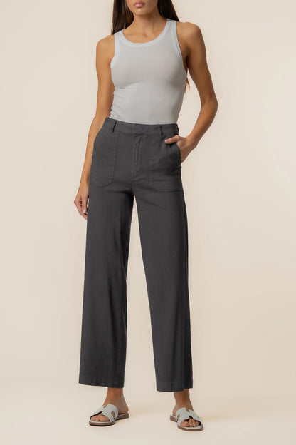 Topaz Linen Wide Leg Charcoal