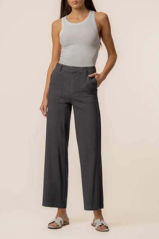 Topaz Linen Wide Leg Charcoal