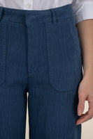 Topaz Linen Wide Leg Ocean Blue
