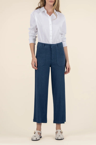 Topaz Linen Wide Leg Ocean Blue