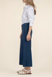 Topaz Linen Wide Leg Ocean Blue