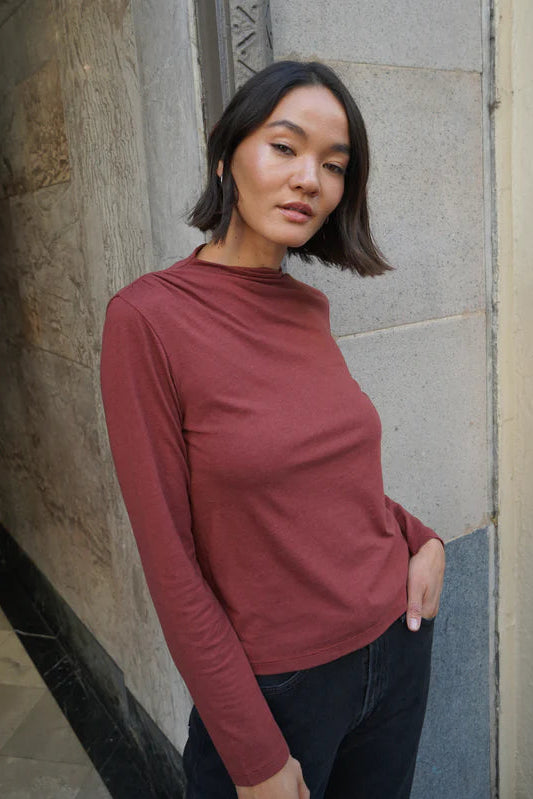 Kristen Mock Neck Tee
