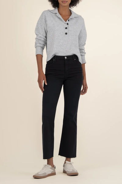 Lilia Button Front Sweater Heather Grey