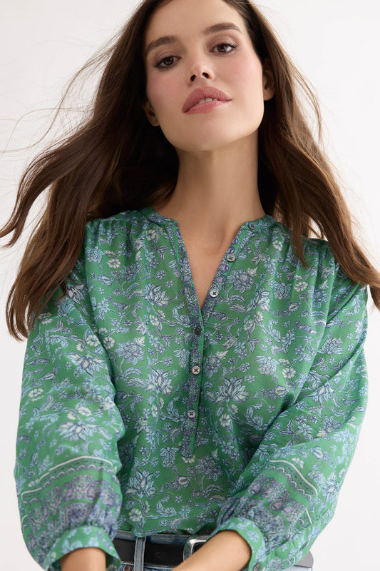 Katarina Printed Popover Top