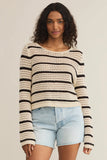 Kit Stripe Crochet Sweater