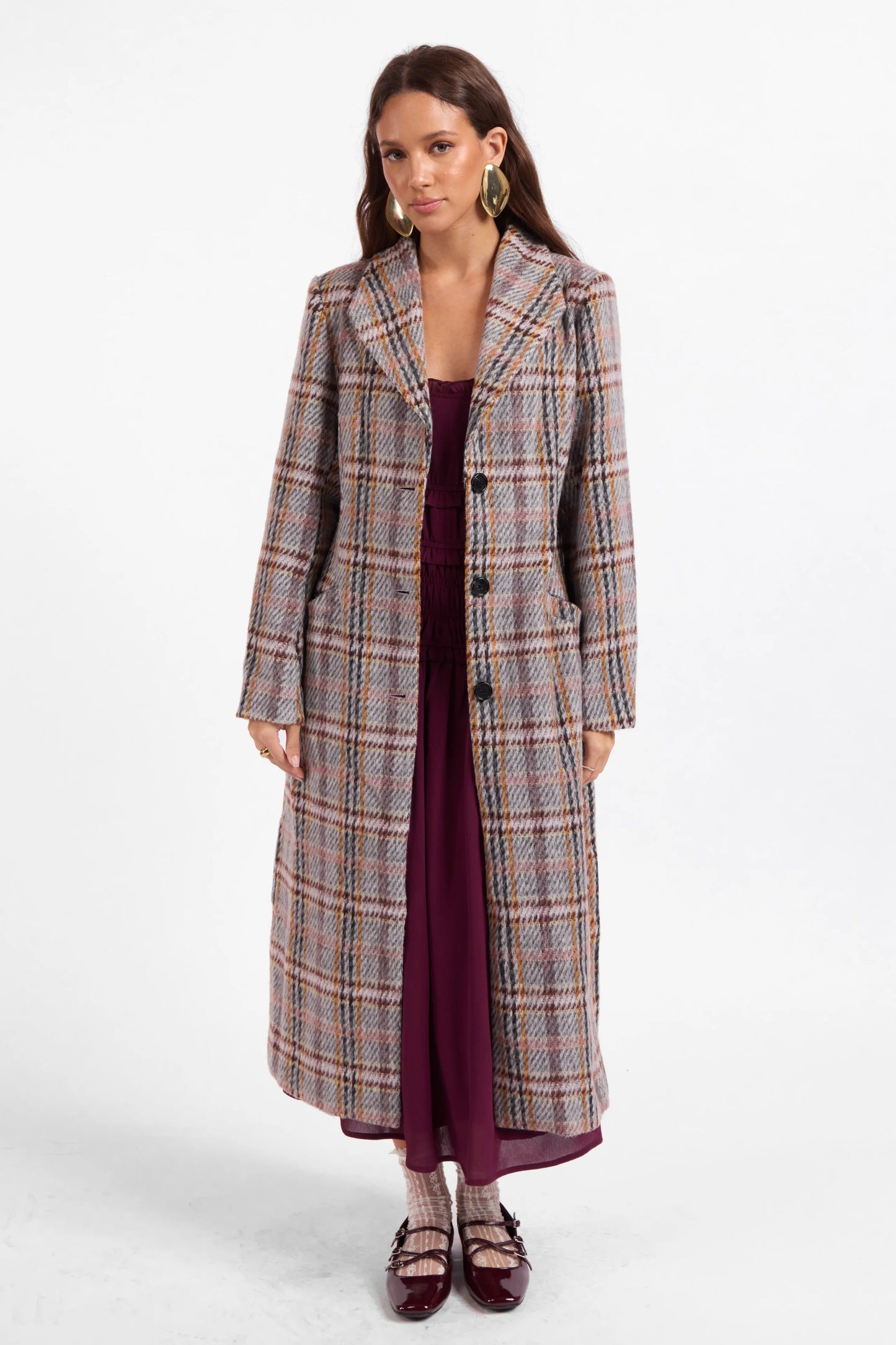 Flower Bed Plaid Coat