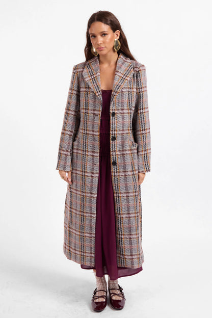 Flower Bed Plaid Coat