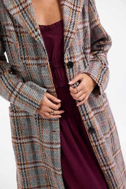 Flower Bed Plaid Coat
