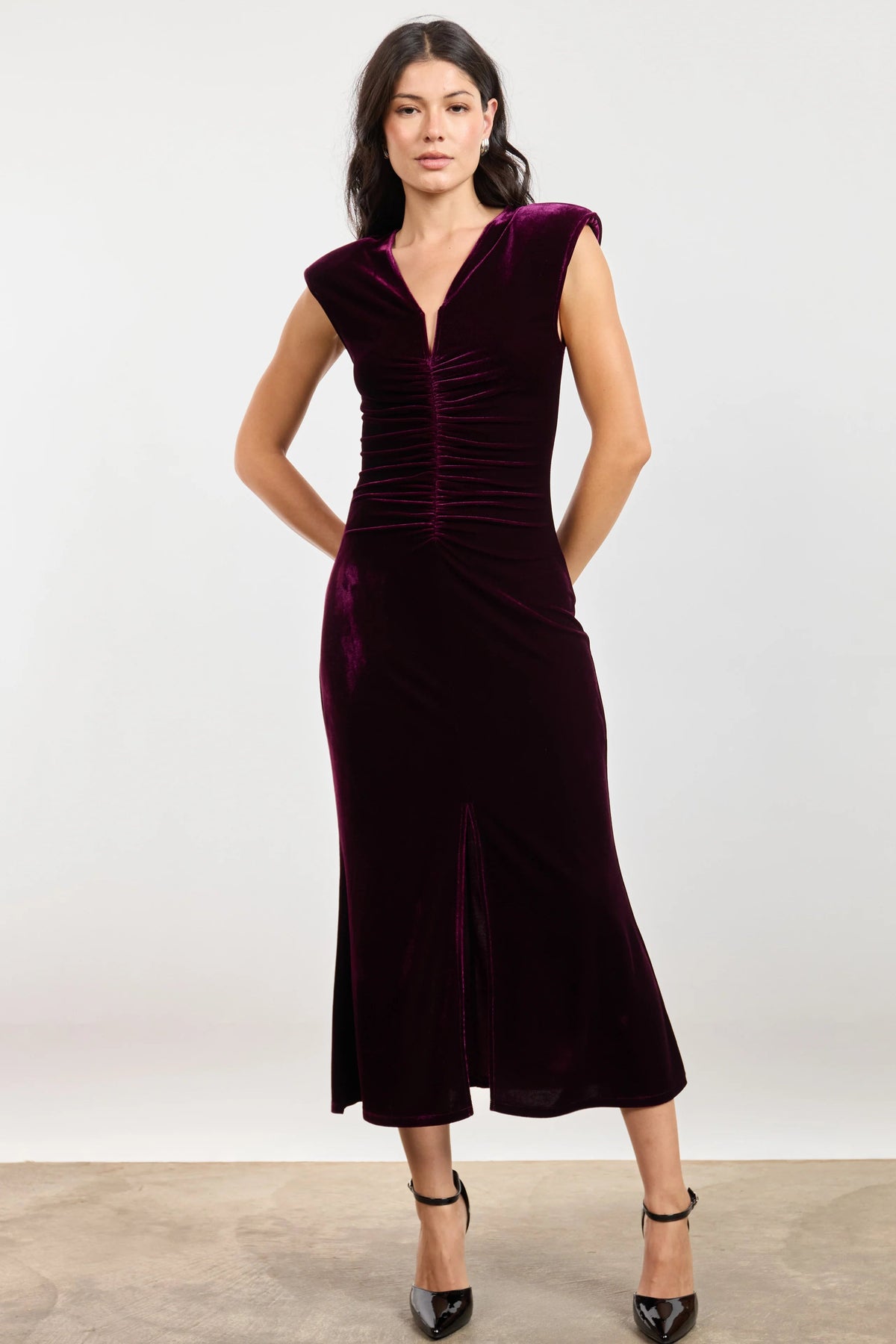 Femme Fatale Velvet Midi Dress