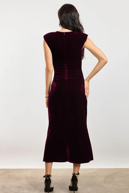 Femme Fatale Velvet Midi Dress