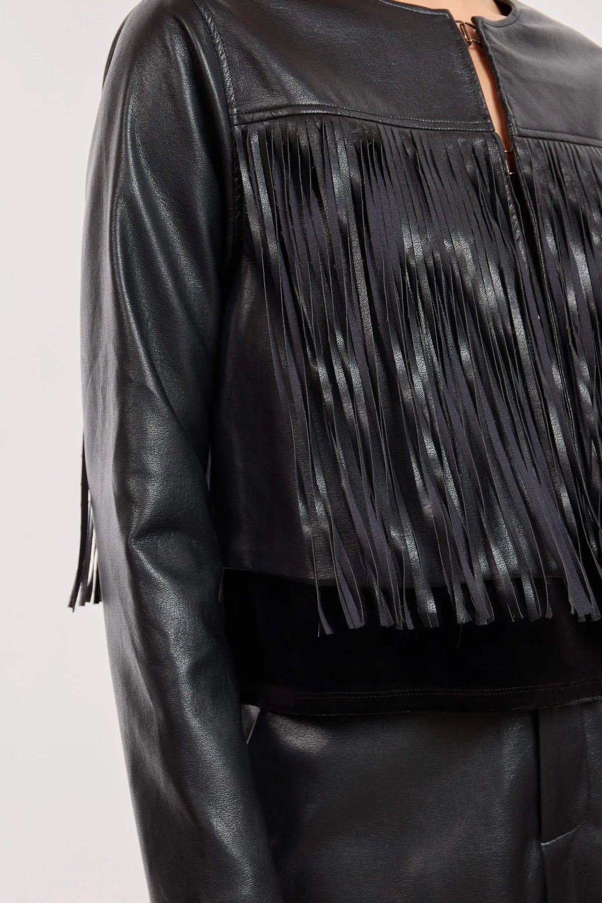 Daredevil Faux Leather Fringe Jacket