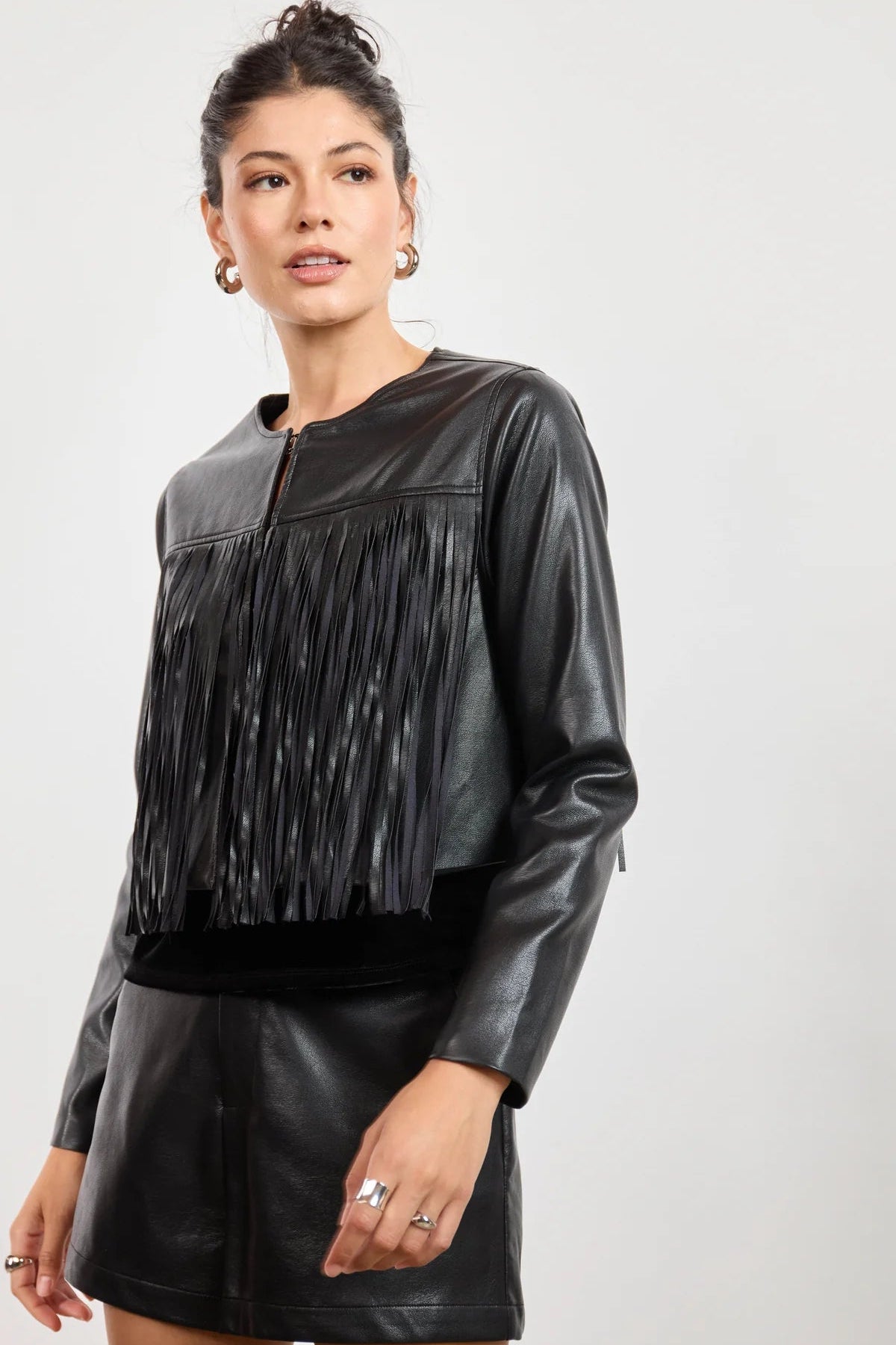 Daredevil Faux Leather Fringe Jacket