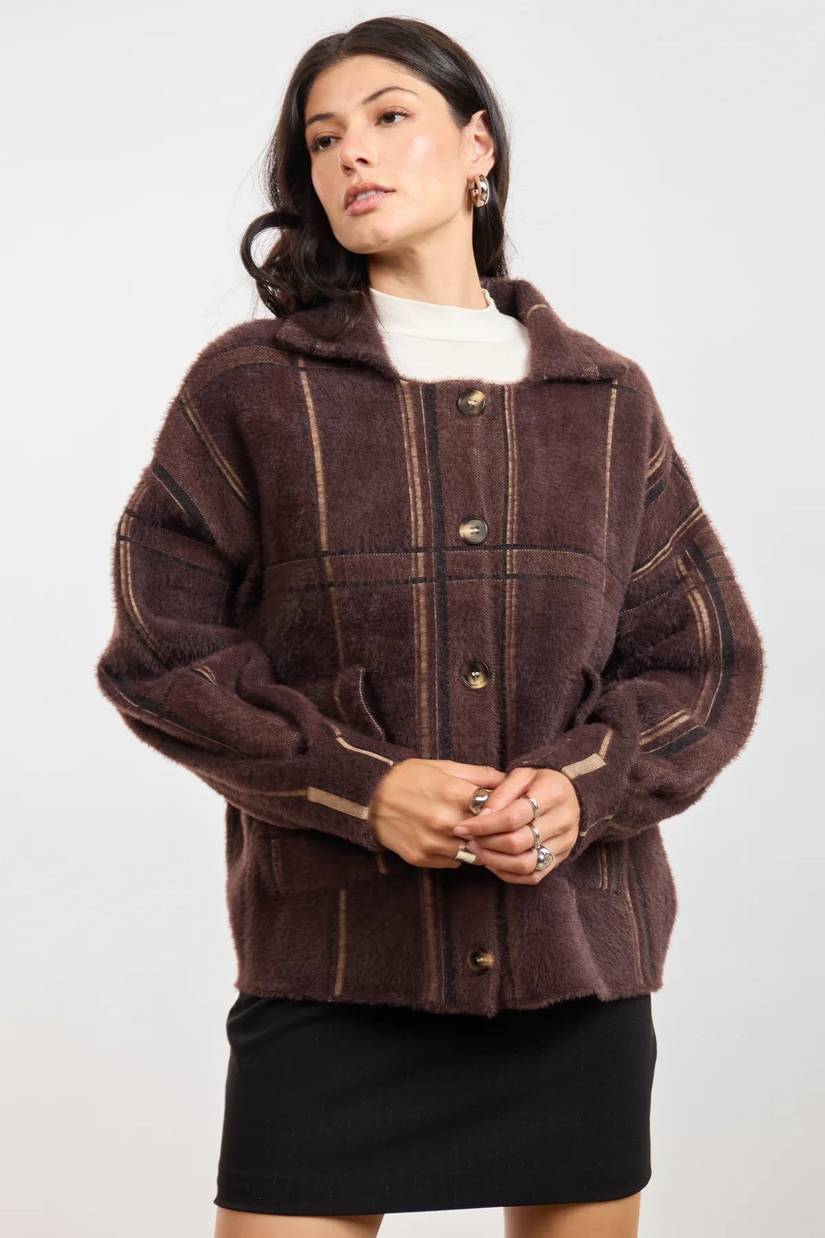 Lola Plaid Sweater Jacket