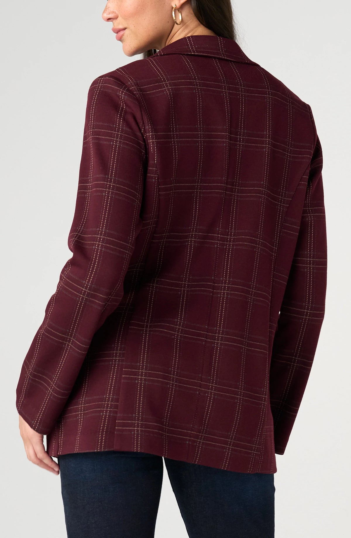Boyfriend Blazer Burgundy Multi