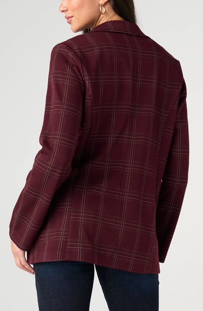 Boyfriend Blazer Burgundy Multi