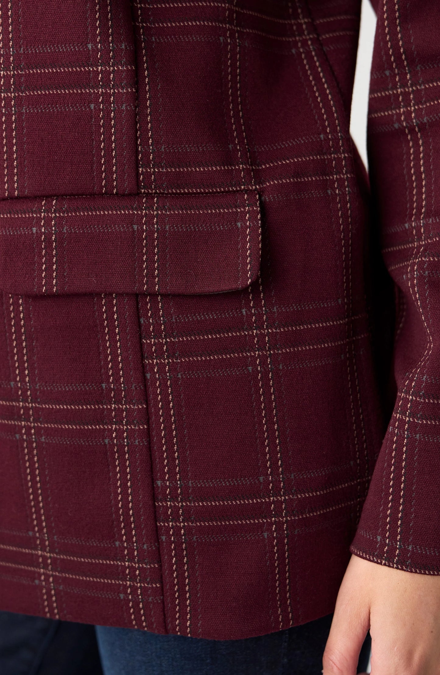 Boyfriend Blazer Burgundy Multi