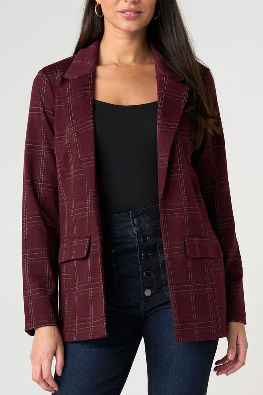 Boyfriend Blazer Burgundy Multi
