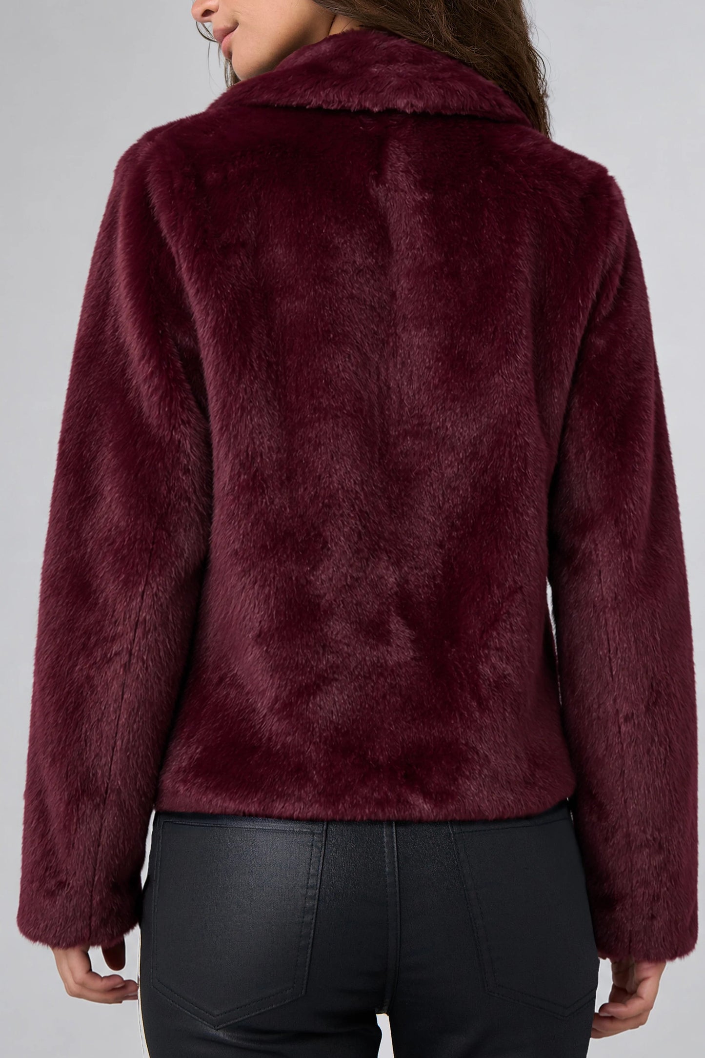 Collard Faux Fur Jacket