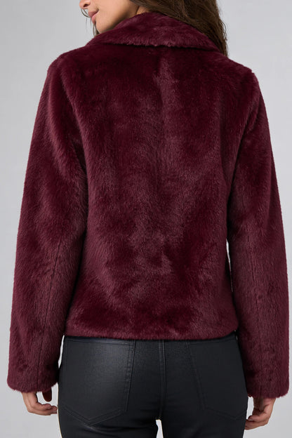 Collard Faux Fur Jacket