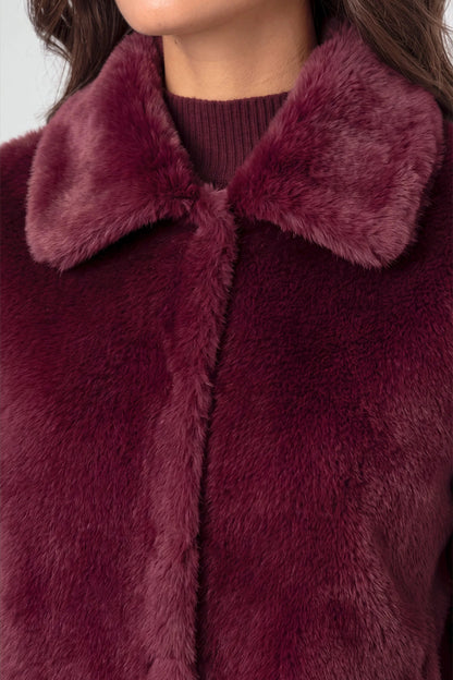 Collard Faux Fur Jacket