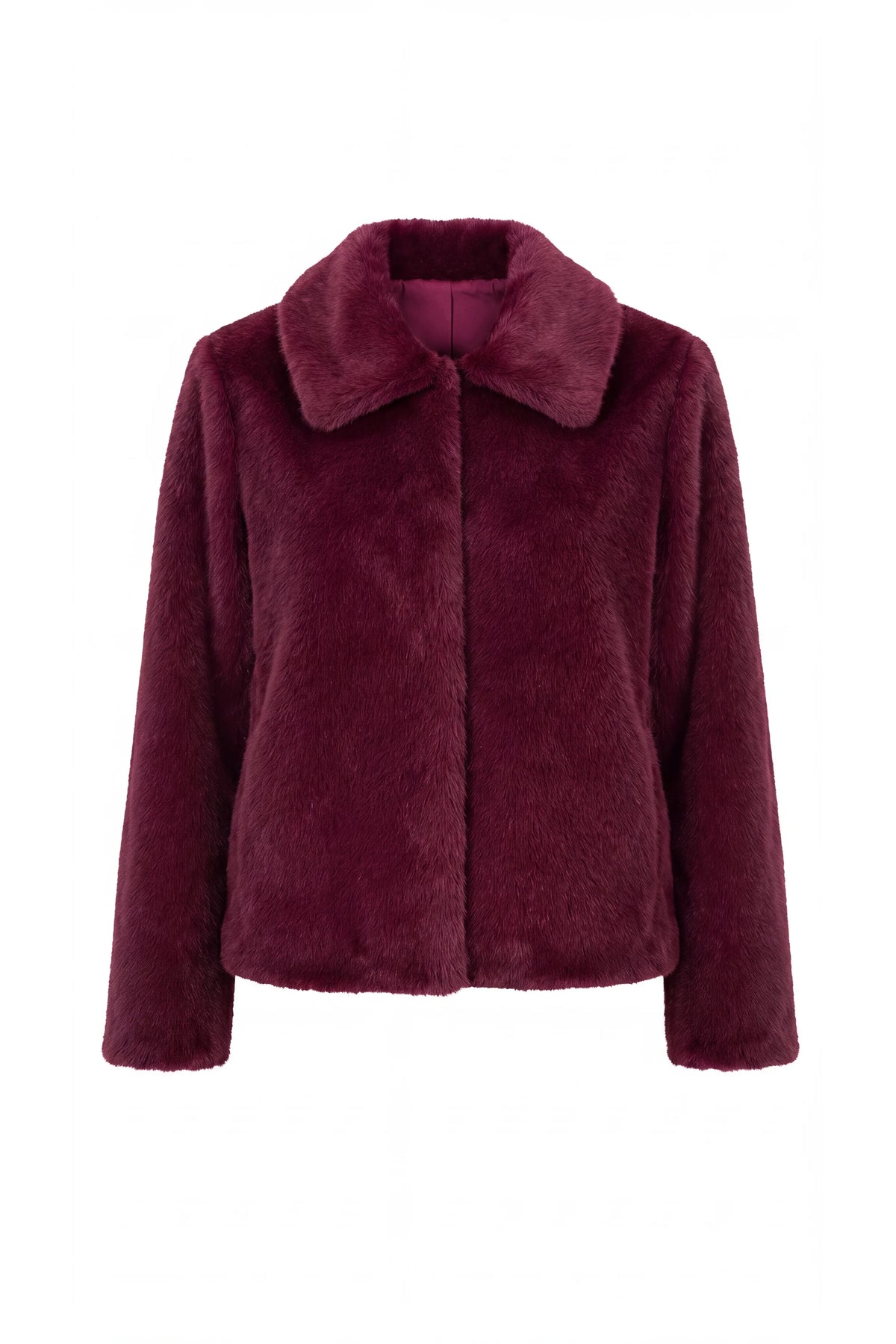Collard Faux Fur Jacket