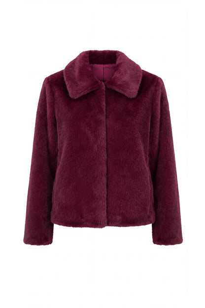 Collard Faux Fur Jacket
