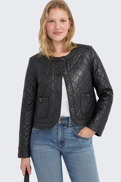 Quilted Collarless Jacket