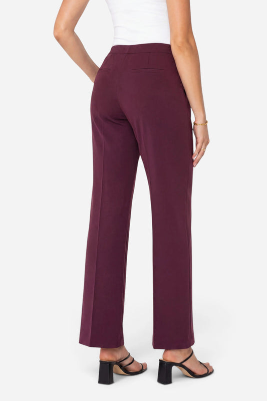 Kayla Pull-On Wide Leg Trouser Dark Oxblood