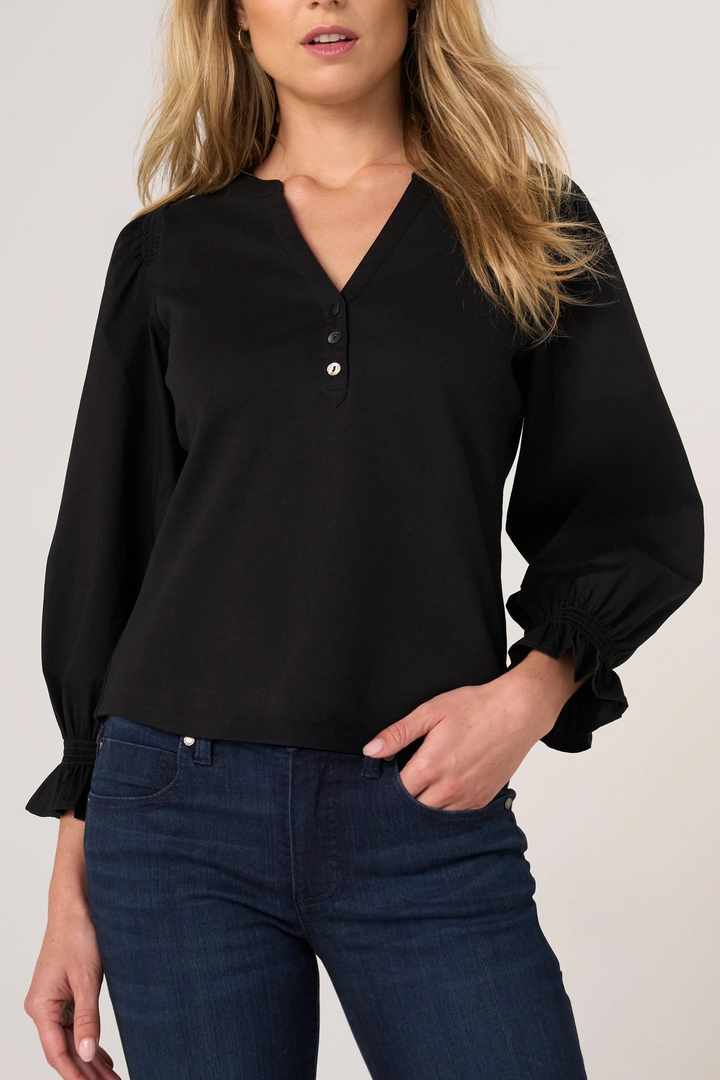 3/4 Smocked Sleeve Top