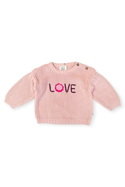 LOVE Embroidered Baby Sweater