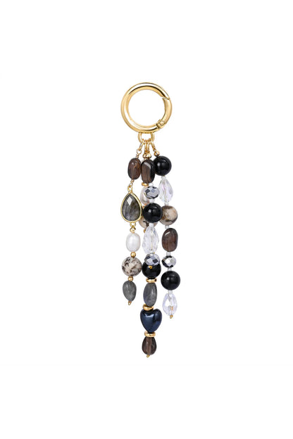 Harmony Bag Charm Labradorite Obsidian
