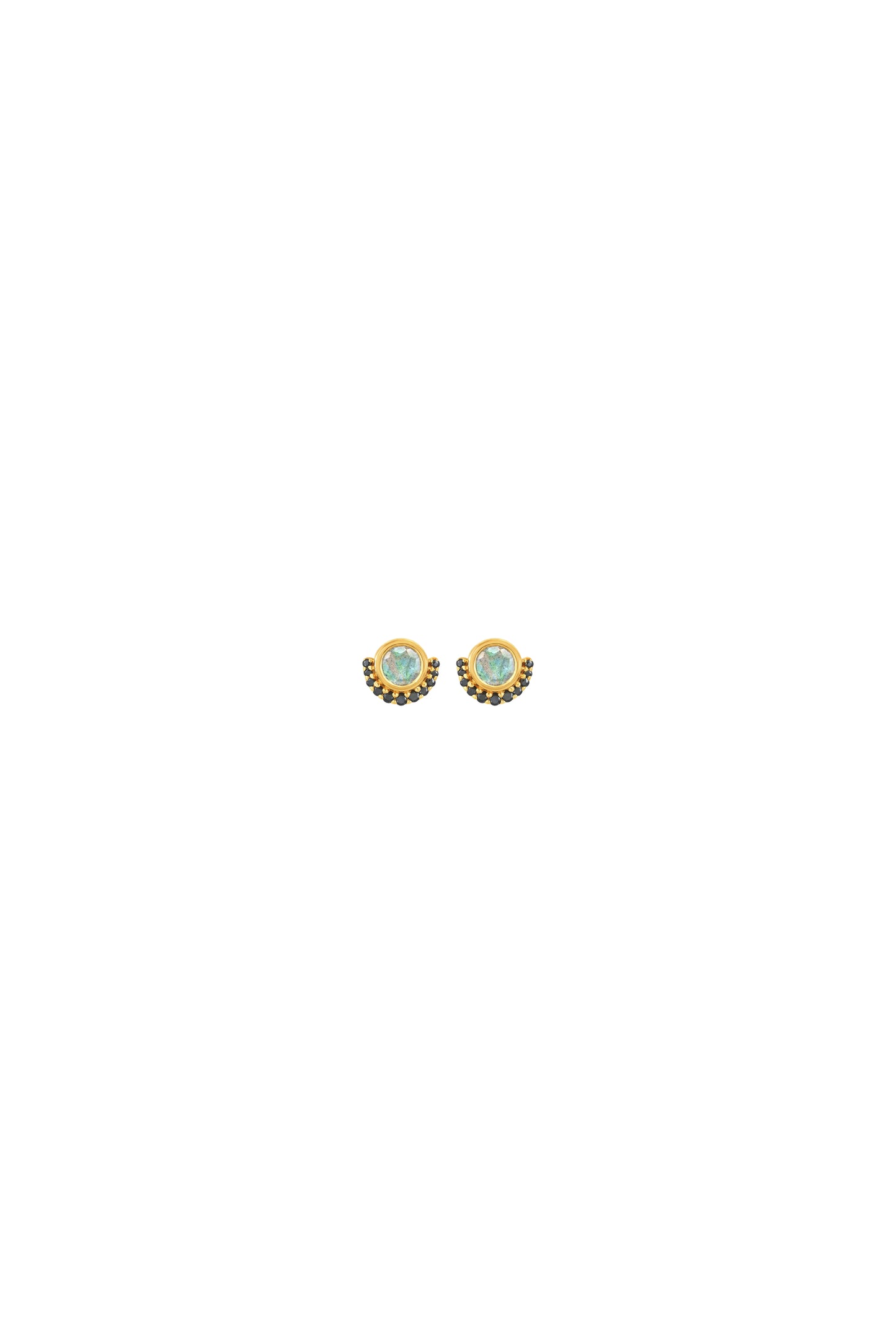 Labradorite & Black Spinel Lunar Eclipse Studs