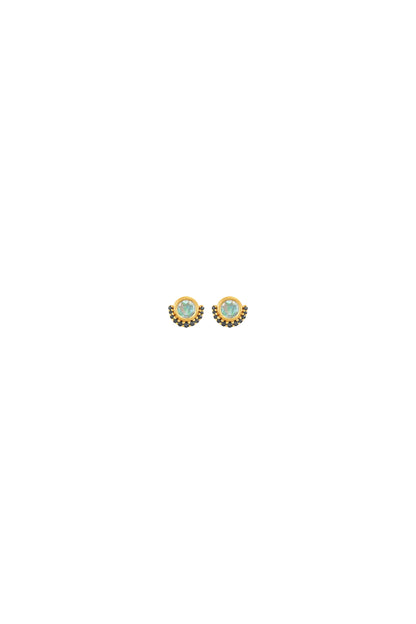 Labradorite & Black Spinel Lunar Eclipse Studs