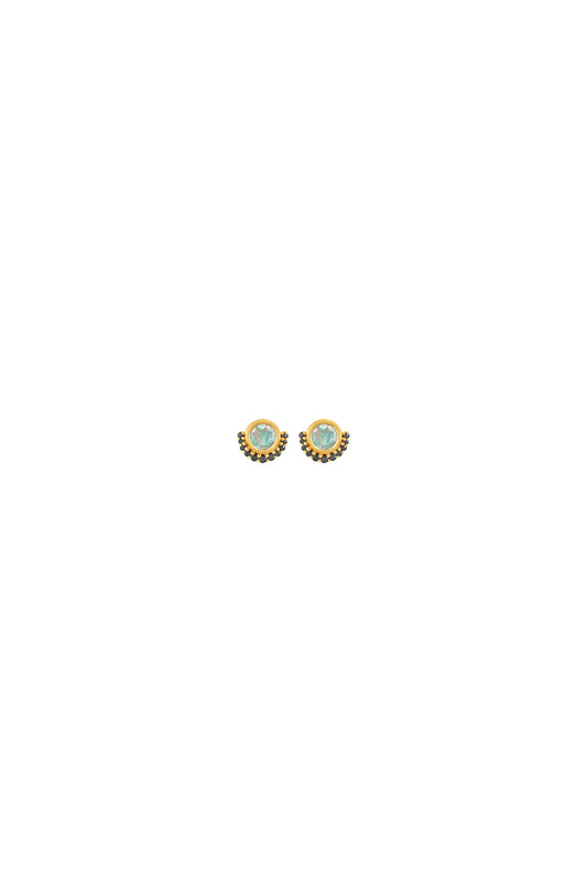 Labradorite & Black Spinel Lunar Eclipse Studs