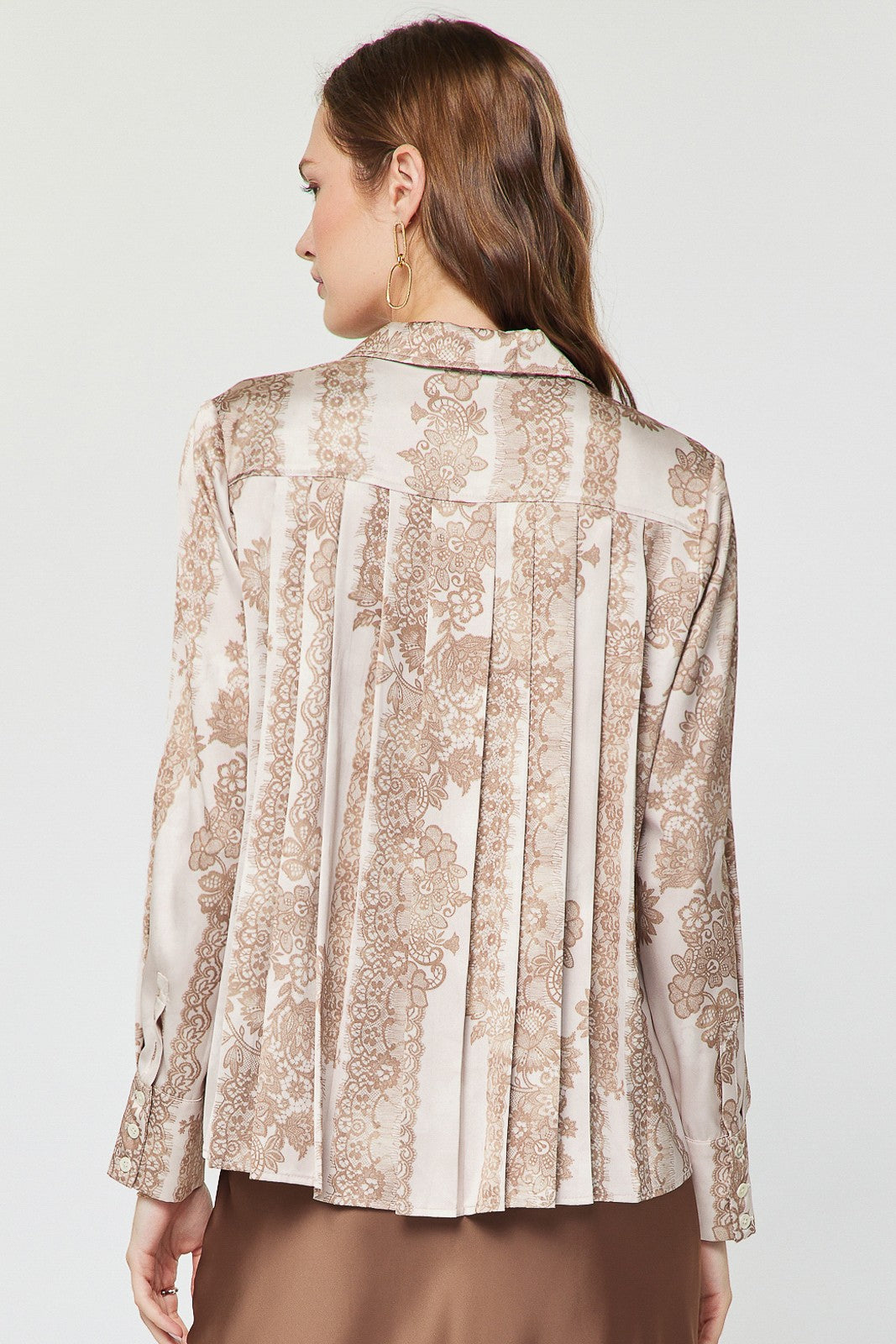Lace Motif Printed Blouse