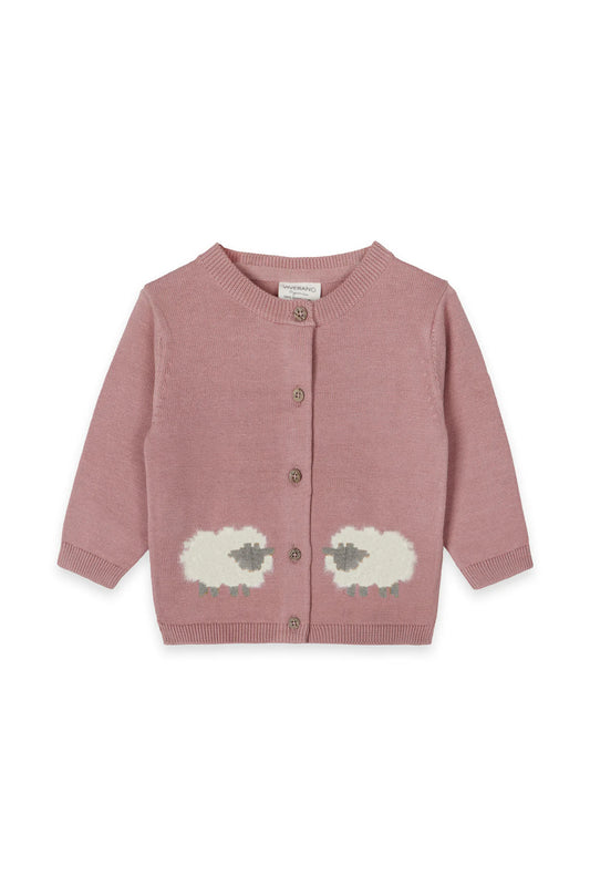 Lamb Jacquard Baby Cardigan