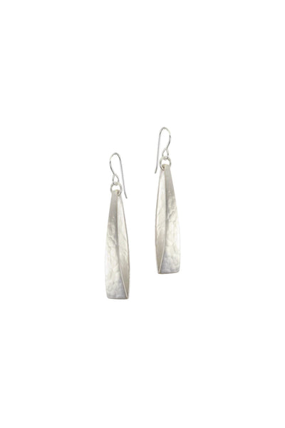 Silver Back to Back Long Triangles Earrings