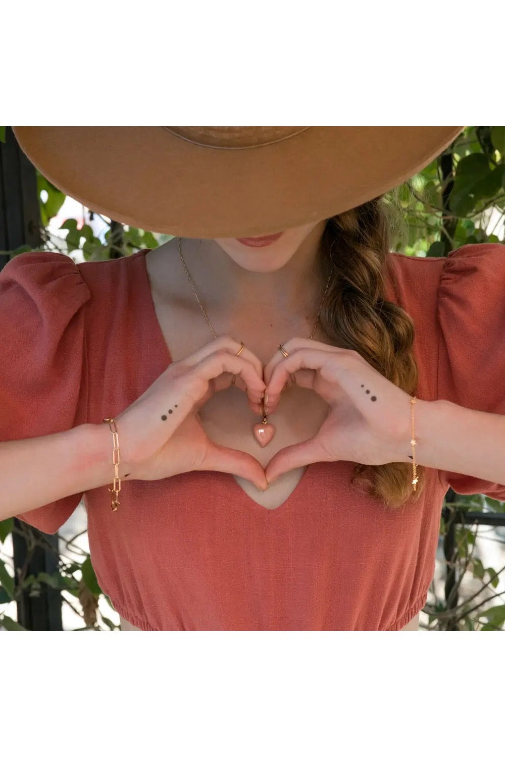 Rose Large Enamel Heart Locket