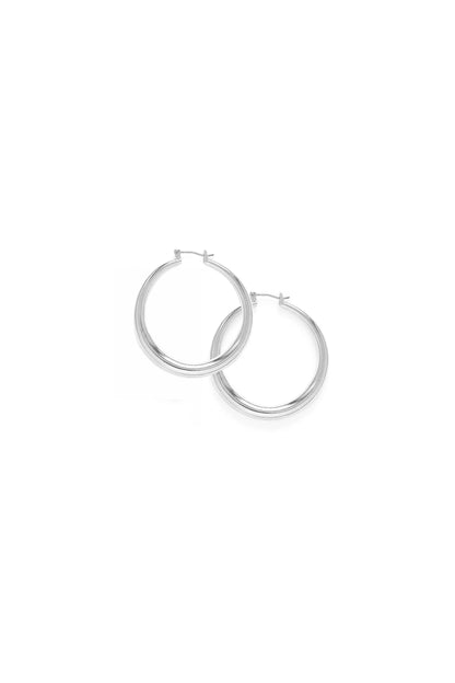 Large Maria Hoops Silver