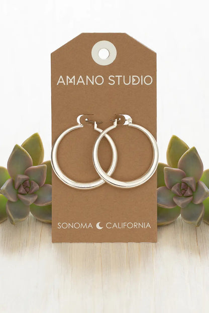 Large Maria Hoops Silver