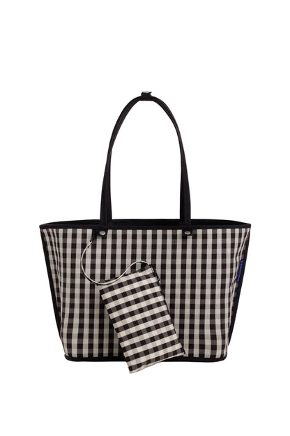Large Nylon Reversible Tote Black Mix